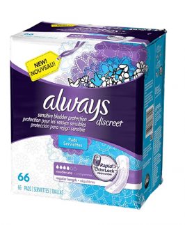 Always Discreet Incontinence Pads, Moderate, Regular Length, 66 Count - 2 Pack (Includes 132 Pads Total.)