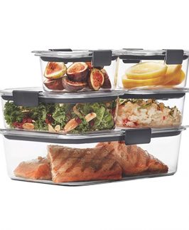 Rubbermaid Brilliance Leak-Proof Food Storage Containers with Airtight Lids, Set of 5 (10 Pieces Total) |BPA-Free & Stain Resistant Plastic
