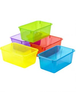 Storex Small Cubby Bin, 12.2 x 7.8 x 5.1 Inches, Assorted Candy, 5-Pack (62490U05C)
